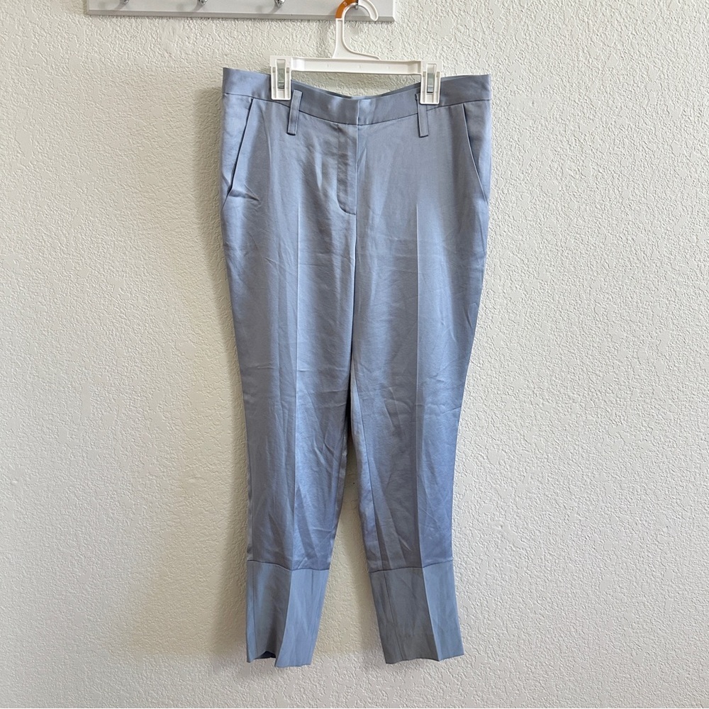 Sonia Rykiel Light Blue Gray Women's Satin Silky Trousers Pants Size 10